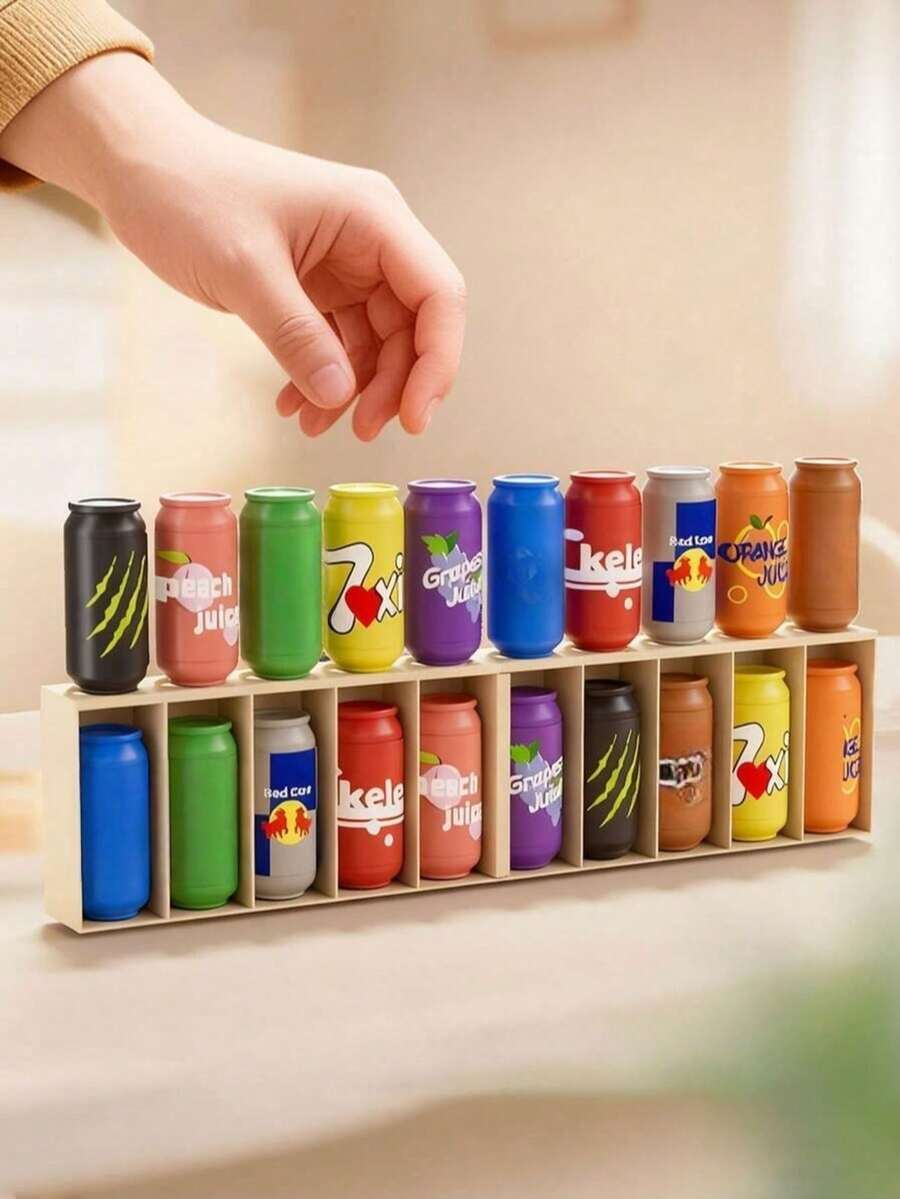21pcs Mini Fun Beverage Color Challenge Game Toy, Travel Fun Matching Game Set, Suitable For Teenagers Memory, Logical Thinking And Reasoning Training, Suitable For Family Games, Board Game Educational Toy, Party Game, Game Supplies, Christmas Gift ﻿