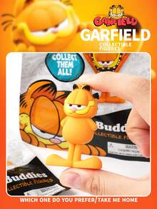 Nickelodeon 1/2个官方授权加菲猫和忍者神龟神秘盲袋3D迷你人偶，随机角色收藏桌面摆件，可爱卡通惊喜拆封，包含加菲猫、米开朗基罗、拉斐尔、多纳泰罗、莱昂纳多、斯普林特，适合粉丝、朋友、生日、派对、新年礼物 - 橘色 - 查看 6