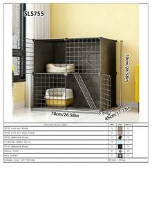 DIY Modular Multi-Layer Cat Cage Villa With Climbing Ladder, Indoor Pet Fence Kitten Cage - Multicolor - View 19