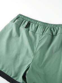 2-In-1 Men's Gym Shorts, Breathable Quick-Dry Printed Workout Shorts Suitable For Spring/Summer Outdoor Running & Fitness - Army Green - View 9