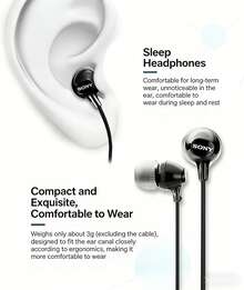 Sony Wired In-Ear Headphones With Tangle-Free Cable, 3.5mm Jack, Lightweight In-Ear Design, And Compatibility With Multiple Devices. - View 2