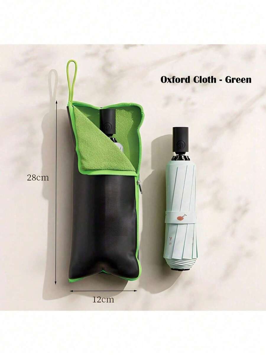 2pcs/Set 2-In-1 Waterproof Umbrella Bag And Cleaning Cloth - Leak-Proof, Quick Dry, Portable Umbrella Storage Bag (Green/Orange/Blue) Super Absorbent Lining: Made Of High-Quality Microfiber Towel Fabric, The Inner Layer Can Quickly Absorb Excess Water On The Wet Umbrella, Keeping Your Bag, Seat, And Floor Completely Dry.,Outdoor,Garden,Travel Essentials - Multicolor - View 1