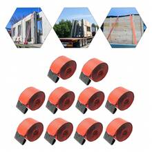 10 Pcs Red Winch Straps, Winch Straps 4" X 30' Red Heavy Duty Tie Down W/ Flat Hook, 4 Inch Cargo Control For Flatbed Truck Utility Trailer - A - View 5