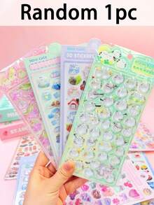 Nhãn dán trang trí 3D tái sử dụng, tự dính, nhãn dán tương tác cho trẻ em, nhãn dán trang trí hàng ngày, nhãn dán trang trí tiệc, trò chơi dán nhãn cho trẻ em, nhãn dán trang trí văn phòng và trường học. - Nhiều màu - Xem 13