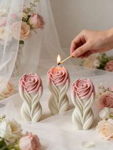 3D Rose Bouquet Candle Silicone Mold | DIY Romantic Gift, Wedding Favor Making Tool - A - View 2