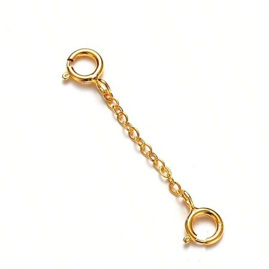 9ct Yellow Gold Necklace Necklet Extender Bracelet Safety Chain 3cm -2x Bolt Rings - Gold - View 1