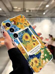 1个彩色星空向日葵图案软壳手机壳，兼容华为荣耀、Galaxy A04e/12/A13/A14/A34/A50/A52/A53/A54/S21/S22/S23/S24/S25/S25Ultra/S25FE/S26/S26 Plus/S26 Ultra/S26 Edge、6A/7A/8A、12T/13T/15T/15T Pro - 無色 - 查看 6