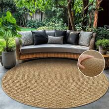 1 pieza Alfombra redonda vintage con patrón de piña marrón, alfombra de textura de piña marrón minimalista moderna, estilo nórdico para balcón, terraza, entrada, pasillo, jardín y otras áreas, nueva llegada de primavera, disponible en verano, alfombra para exteriores - multicolor - Ver 1