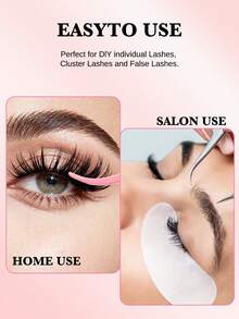 ARTSTAR 1pc Stainless Steel Curved Straight Eyebrow Tweezers False Eyelashes Nail Art Eyelash Tool - Baby Pink - View 5