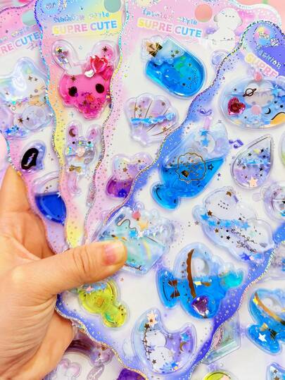 可重复使用的水贴纸，卡通动漫日式风格贴纸，DIY装饰贴纸，儿童互动贴纸，日常装饰贴纸，派对装饰贴纸