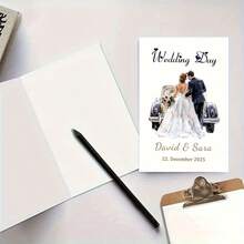 A Beautiful Wedding Invitation Letter With An Envelope - Perfect As A Couple's Wedding Gift - You Can Write Your Message And Wishes On The Back Of The Card. Wedding Blessing Card, Message Card, Envelope Attached, Classic Wedding Aesthetics, Envelope Attachment, Bride - Type a - View 4