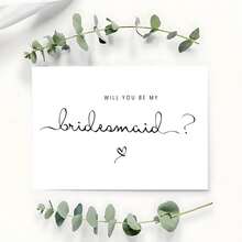 1张“你愿意做我的伴娘吗？”卡片，伴娘婚礼卡片，送给闺蜜的优雅卡片 - A款 - 查看 4