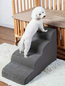 1/2/3/4/5 Level Pet Stairs, Bed Ramp, Anti-Slip & Durable, Removable & Washable. Suitable For Injured, Elderly Dogs & Cats, And Pets With Joint Pain - Grey - View 4