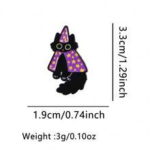 可爱卡通猫牛珐琅徽章动物虎鲸搞笑浣熊语录胸针金属翻领别针徽章背包服装配饰珠宝朋友礼物 - 黑色 - 查看 23