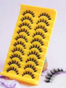 10 Pairs Thick Curly Criss-Cross Natural Looking False Eyelashes, High Volume - View 4