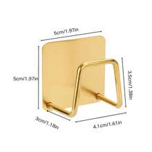 3 piezas Soporte adhesivo de esponja dorado de acero inoxidable, escurridor de esponja de cocina, organizador de almacenamiento de cocina - Dorado - Ver 4