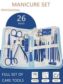 VCHOSE 42pcs Stainless Steel Manicure Set With Zipper Case, Nail Clipper, Nail File, Eyebrow Scissors, Beauty Care Tool For Men & Women - Multicolor - View 24