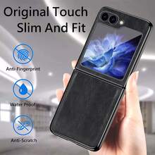 VIETAO Fashion Golden Plating Retro Crazy Horse Pattern Faux Leather Mobile Phone Case Compatible With Samsung Galaxy Flip 3 4 5 6 5g 7 Protective Phone Cover - Black - View 4