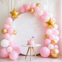Fundal rotund alb de 5, 6, 6,6, 7,2ft, acoperire cu arc rotund, acoperire cu balon rotund din spandex pentru decorarea nunții, petrecerii de ziua de naștere, petrecere de mireasă - alb - Vizualizare 6