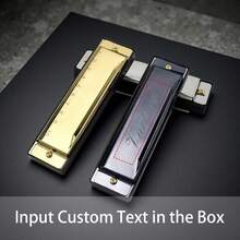 1 PC Custom Engraved Blues Harmonica | 10 Hole C Key Diatonic Harmonica With Case | Personalized Name | For Beginner And Professional Players, Students, Adults, Music Lovers | Music Learning, School Class, Band Practice, Stage Performance, Home Entertainment, Travel, Camping, Street Playing, Party Recording, Teaching Training Musical Keepsake | Back-To-School Gift | Mother's Day Gift | Teacher's Day Gift - Grey - View 1