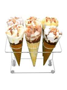 Acrylic Ice Cream Display Stand, Transparent Cone Waffle Stick Holder, Ice Cream Storage Rack - View 3