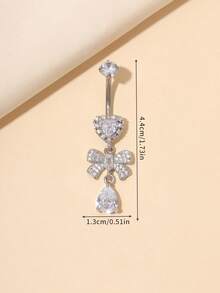 1 pieza Anillo de ombligo de titanio de estilo elegante para uso diario - plata - Ver 3