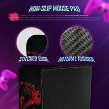 现代红色流体艺术鼠标垫，漩涡墨迹设计，大号桌面垫，抽象黑色烟雾办公装饰，酷炫游戏玩家礼物 - 查看 4