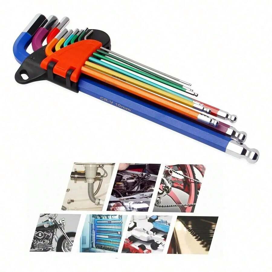 Juego De Llaves Allen De Extremo Plano De Tipo Alargad 9pcs - 1 - Ver 1