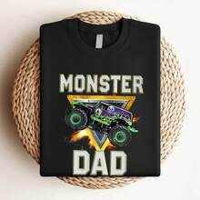 Women T-Shirt Print Monster Truck Dad Are My Jam Lovers T Shirt Vintage Washed Graphic Comfortable Stylish Soft Fashion Designer Clothes - màu đen - Xem 3