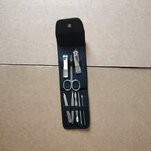 8pcs Stainless Steel Nail Clipper, Nail File, Ear Pick, Foldable Storage Bag, Manicure Tool Set - Multicolor - View 6