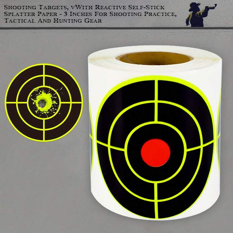 100pcs/Roll Self-Adhesive Splatter Shooting Target Paper, Shooting ...
