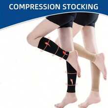 1 Pair Compression Leg Sleeves For Running, Basketball, Cycling, Compression Level 15-21mmHg, Grade 1 Compression Socks, Unisex - Multicolor - View 6