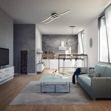 Three-Color Wave-Shaped Ceiling Spotlight, Curved LED Ceiling Light, Low Energy Consumption And High Brightness, Suitable For Living Rooms And Kitchens. - Black - View 10