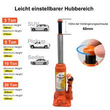 5T Electric Car Jack, 12V Hydraulic Car Jack, Lifting Range 155-450 Mm, Portable Car Lifting Kit For Car/SUV/Truck Emergency Tire Changes & Garage Repairs - 5噸 - 查看 3