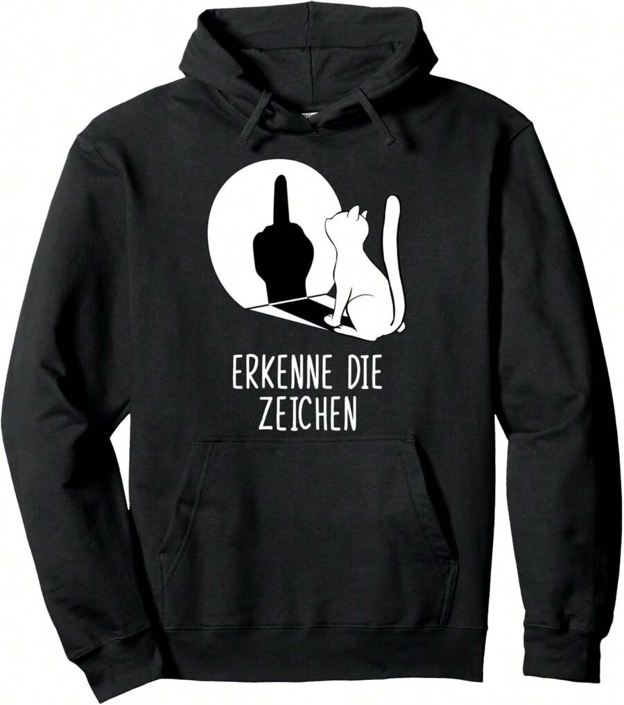 Winking Cat Shadow Cats Recognize The Signs Pullover Hoodie - Black - View 1
