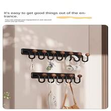 1个门后挂式衣帽架，带挂钩，金属材质，可挂在门后存放帽子、钥匙和其他物品，节省家居空间，适用于玄关、浴室、卧室、住宅、宿舍等场合。 - 多色 - 查看 6