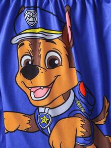 Paw Patrol 2 piezas Conjunto de  para niños, incluye camiseta de manga corta con estampado de cachorros de dibujos animados azul y pantalones cortos, ropa de dormir/estar en casa cómoda y casual para niños, adecuada para uso diario, vacaciones, regalo - Azul - Ver 7