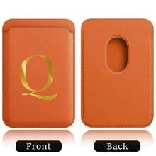 Ví đựng thẻ từ MagSafe, ví từ tính mạnh hơn với nam châm tích hợp, ốp lưng điện thoại từ tính và khe đựng thẻ phù hợp với Apple 12/13/14/15/16 Pro Max và các ốp lưng điện thoại MagSafe, họa tiết chữ cái A-Z. - trái cam - Xem 12