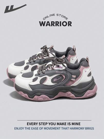 WARRIOR 女式舒适街头风厚底运动鞋，春夏舒适跑步鞋，简约休闲又不失时尚感，四季皆宜，耐磨耐穿，适合全天穿着的训练鞋