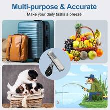 Báscula de equipaje de mano sin batería, 110 lbs/50 kg Báscula colgante digital portátil para equipajes, maletas, mochilas y bol - A - Ver 7