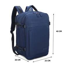 瑞安航空登机背包 40x20x25厘米（20升）| 防水旅行背包，可装14英寸笔记本电脑，带线缆穿孔 | 耐用登机行李包 | 多用途 | 黑色/海军蓝/粉色/米色/紫色 - 藏蓝色 - 查看 3