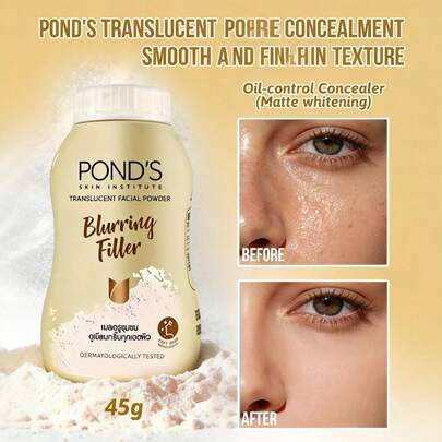  POND'S Transparent Pore Concealer, Fine And Smooth Texture, 45g Single Bottle, Oil Control And Concealing, Breathable Flawless Skin Finish, 24-Hour Long-Lasting, Instantly Fill Pores And Brighten Skin, Deep Oil Absorption, Refreshing Oil Control