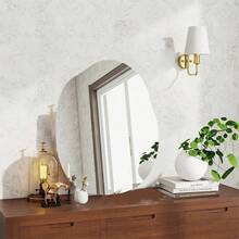 1/2pcs Large Asymmetric Acrylic Self-Adhesive Mirror, 2mm Thick, Frameless Decorative Mirror, Suitable For Vanity, Bathroom, Bedroom And Wall Decor - Multicolor - View 3