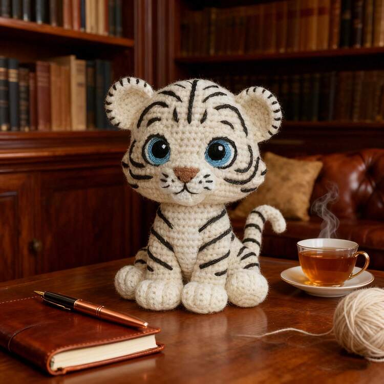 1 Set Kit de Ganchillo DIY para Tigre Blanco y Guepardo Lindos, Incluye Instrucciones Detalladas y Tutoriales en Video, Apto para Principiantes, Regalos Hechos a Mano Llenos de Tiempo y Amor, Se Puede Usar como Decoración del Hogar, Colgante de Mochila, Accesorios de Automóvil, Adecuado para Cumpleaños, Día de San Valentín, Pascua y Otras Festividades. ¡Trae el Adorable Tigre y el Leopardo a Casa! - Kit de crochet para hacer tú mismo - Ver 6