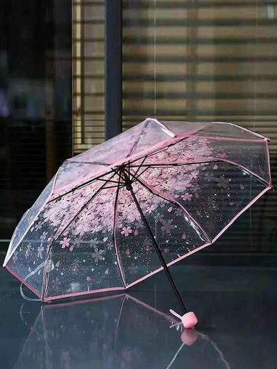 Foldable Umbrella, Portable And Easy To Carry, Cute And Fresh Design; Minimalist Sakura Transparent Umbrella; Adorable Sakura Pattern Transparent Umbrella; Foldable Umbrella; Ladies' Manual Umbrella; Travel Umbrella; Travel Essential; Unisex Design; Sakura Elements; Photography Prop; Umbrella; Foldable And Portable; Perfect For Weddings, Parties, Holidays And Home Decor; Artistic Design; Photography Umbrella; Christmas Gift. Spring Photography Prop. Literary Style Umbrella.,Outdoor,Garden,Travel Essentials,Portable Essentials,Beach Essentials,Graduation Season,Commencement,Graduation Ceremony,Graduation Gift,Graduation Present,Graduation Gift,Graduation Present,Congrats Grad,Congratulations Graduate,Valedictorian,Finish School,Graduation Party,Outdoor Essentials,Travel Portable,Hiking Essentials,Camping Essentials,Portable Tools,Summer Essentials ,Summer Portable