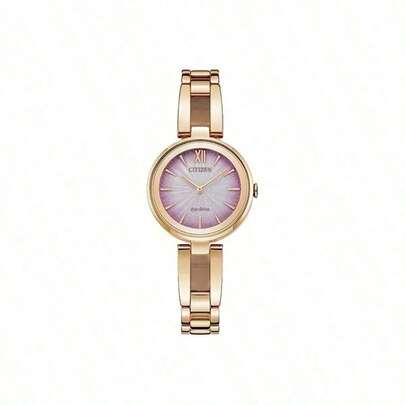 CITIZEN 30米防水轻巧石英机芯不锈钢表带日韩风格女士手表
