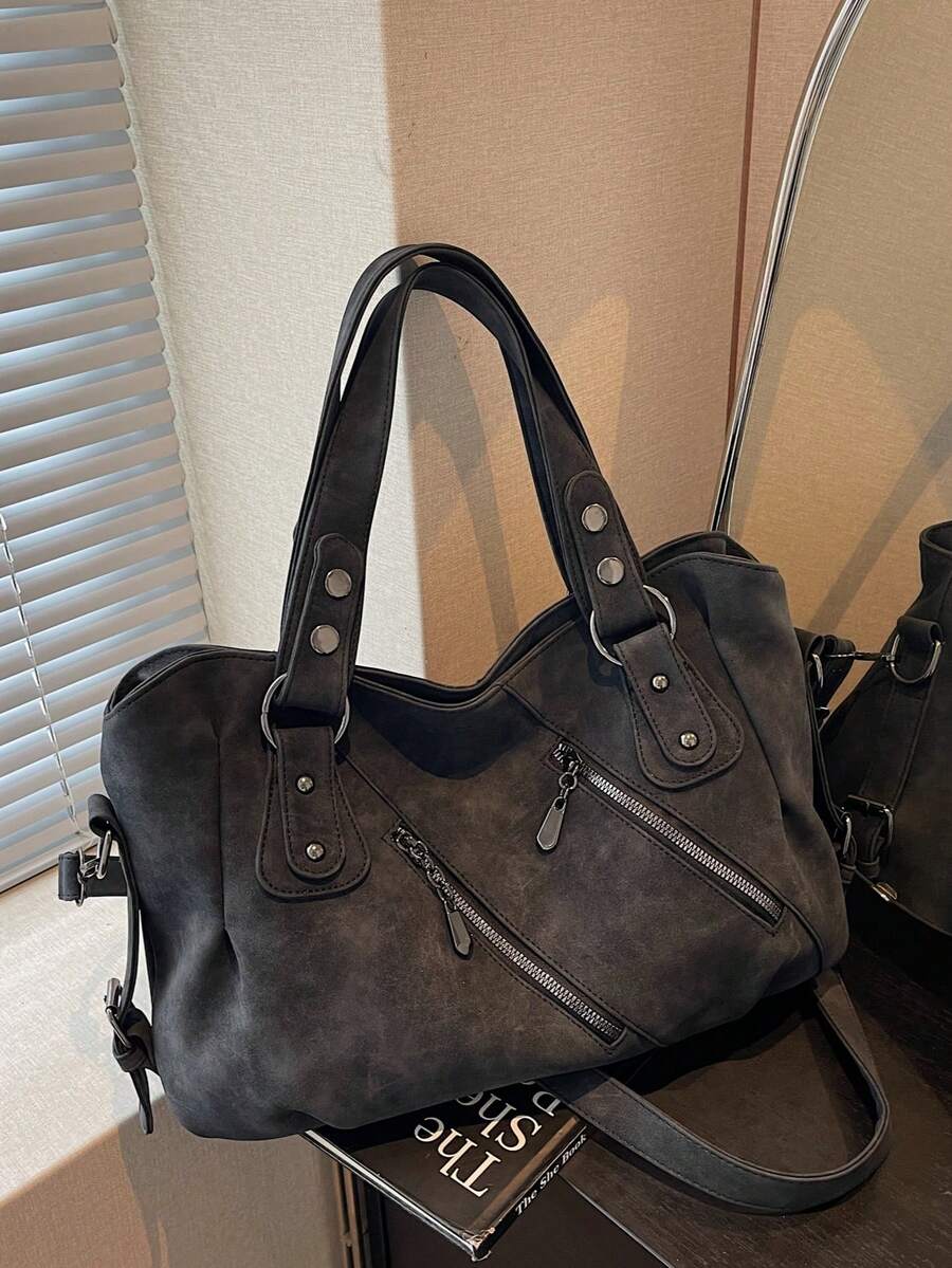Retro Minimalist Large Capacity Fashion Student/Work Commute Tote Bag