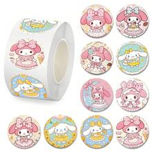 SANRIO 1 rolka (500 arkuszy) , , rolka naklejek  - urocze naklejki z motywem kreskówek, idealne do rękodzieła, dekoracji pamiętnika, pieczętowania i notatnika - F - Zobacz 10