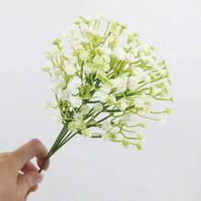 Bó hoa baby's breath nhân tạo 6 bông kèm dây leo, thích hợp làm quà tặng ngày Valentine, trang trí tiệc cưới và lễ đính hôn. - Bầu trời sao hình chĩa đơn - Xem 5