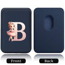 Elastic Magsafe Cardholder Slim Magnetic Wallet Vegan Leather Minimalist Designed Built-In Magnet Magnet Phone Bag Cover CellPhone Credit Card Holder For Apple12/13/14/15/16 Pro Max & Magsafe Case A-Z Astronaut Ballerina Girl Pattern - Teal Blue - View 33